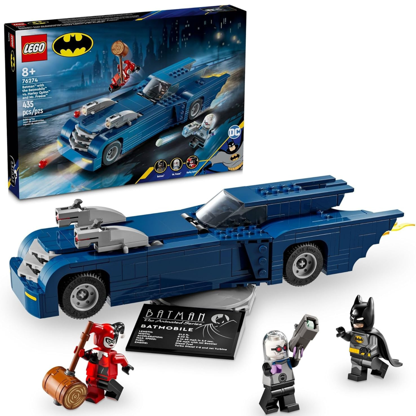 LEGO DC Batman: Batman with The Batmobile vs. Harley Quinn & Mr. Freeze Building Set (76274)