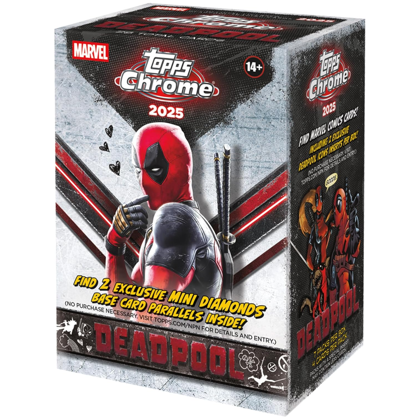 2025 Topps Chrome Marvel Deadpool Trading Cards Box