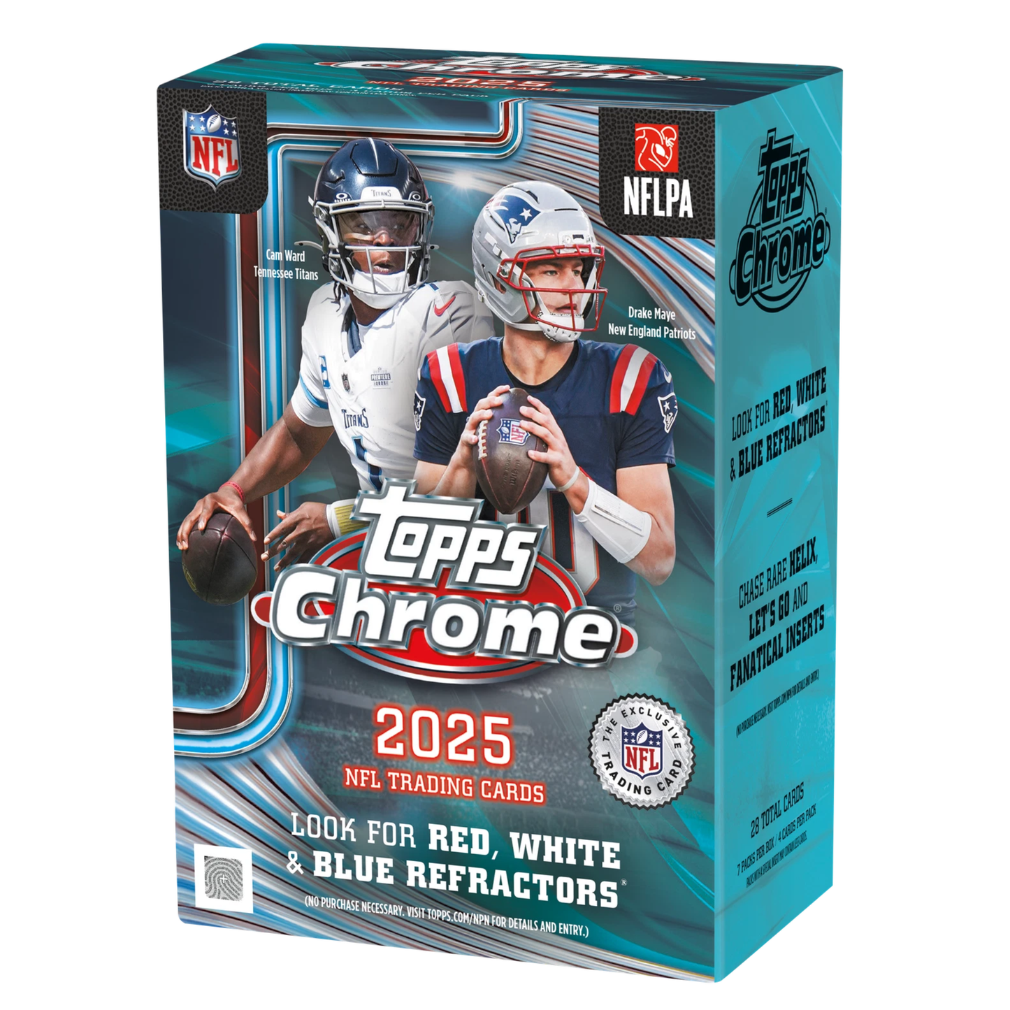 2025 Topps Chrome NFL Trading Cards Blaster Box