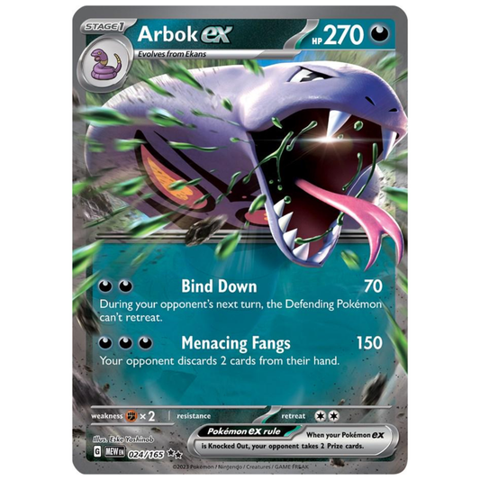 Pokémon TCG: Arbok ex #24 – Scarlet & Violet 151 Single Card
