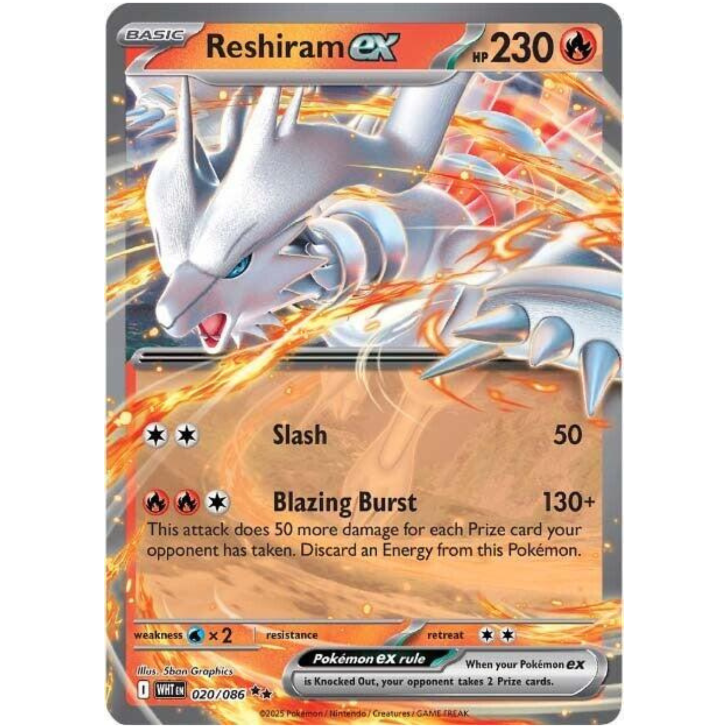 Pokémon TCG: Reshiram ex #20 – White Flare Single Card