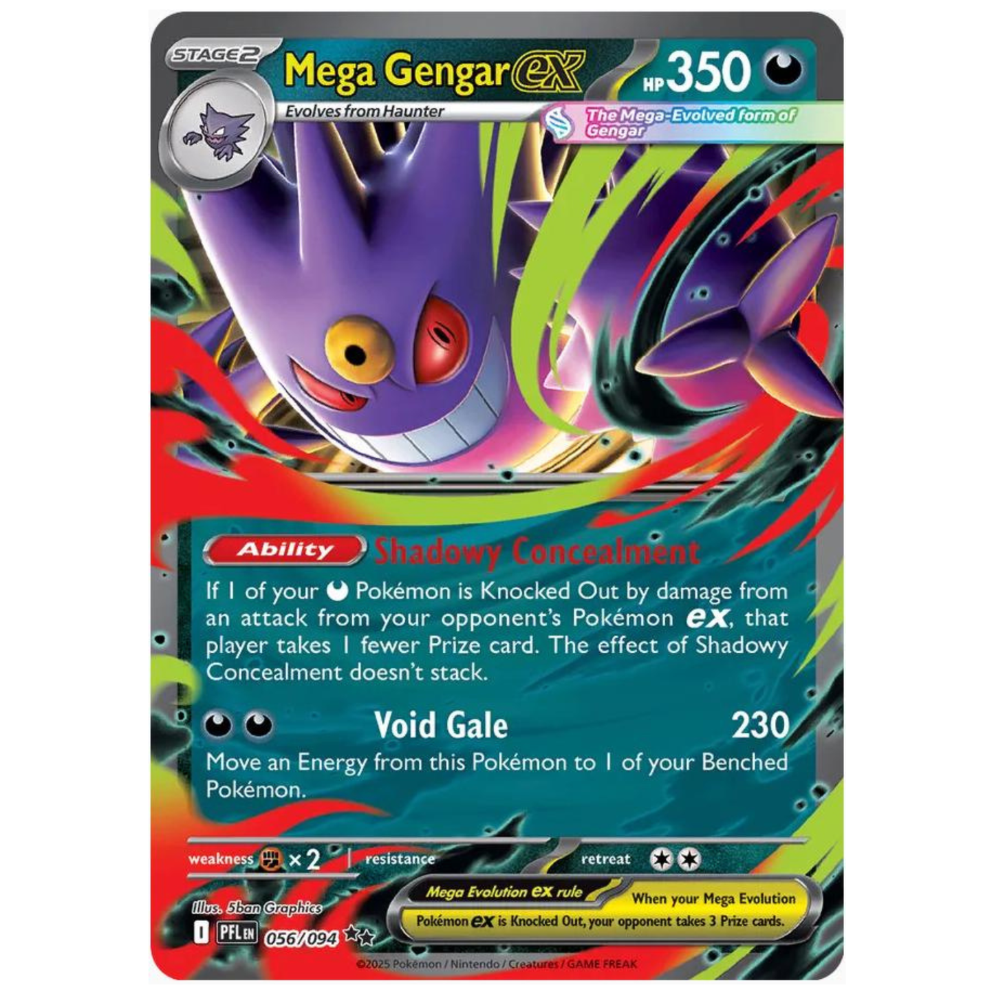 Pokémon TCG: Mega Gengar ex #56 – Phantasmal Flames Single Card