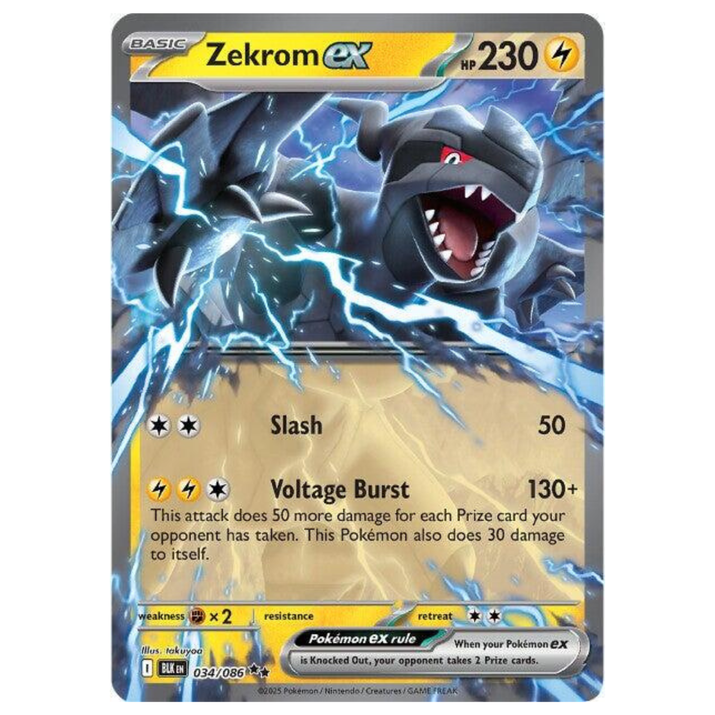 Pokémon TCG: Zekrom ex #34 – Black Bolt Single Card