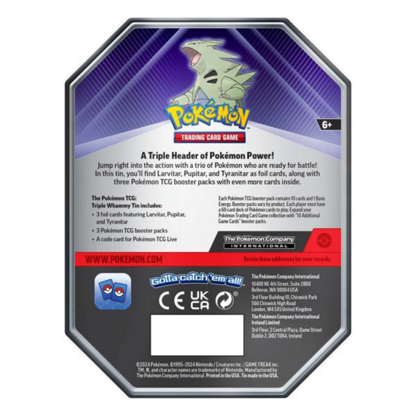 Pokémon TCG: Tyranitar Triple Whammy Tin