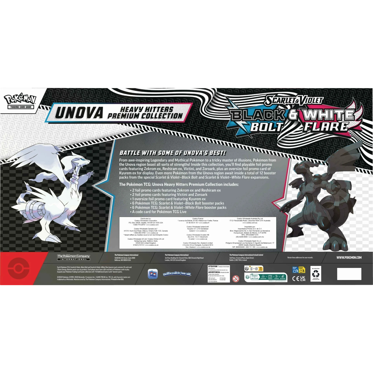 Pokémon TCG: Unova Heavy Hitters Premium Collection Scarlet & Violet - Black Bolt & White Flare