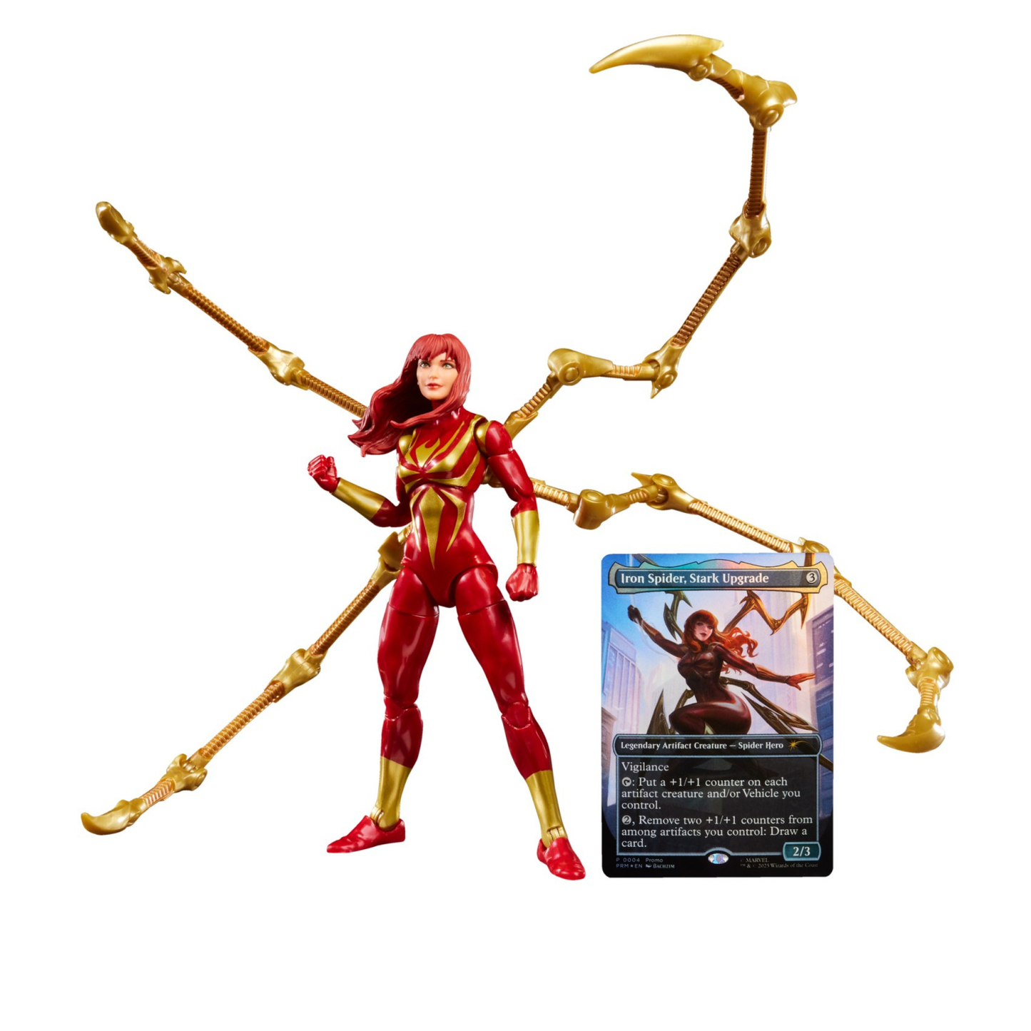 Hasbro Marvel Legends Spider-Man Magic: The Gathering Mary Jane Watson (Iron Spider) Action Figure – Foil Trading Card Included