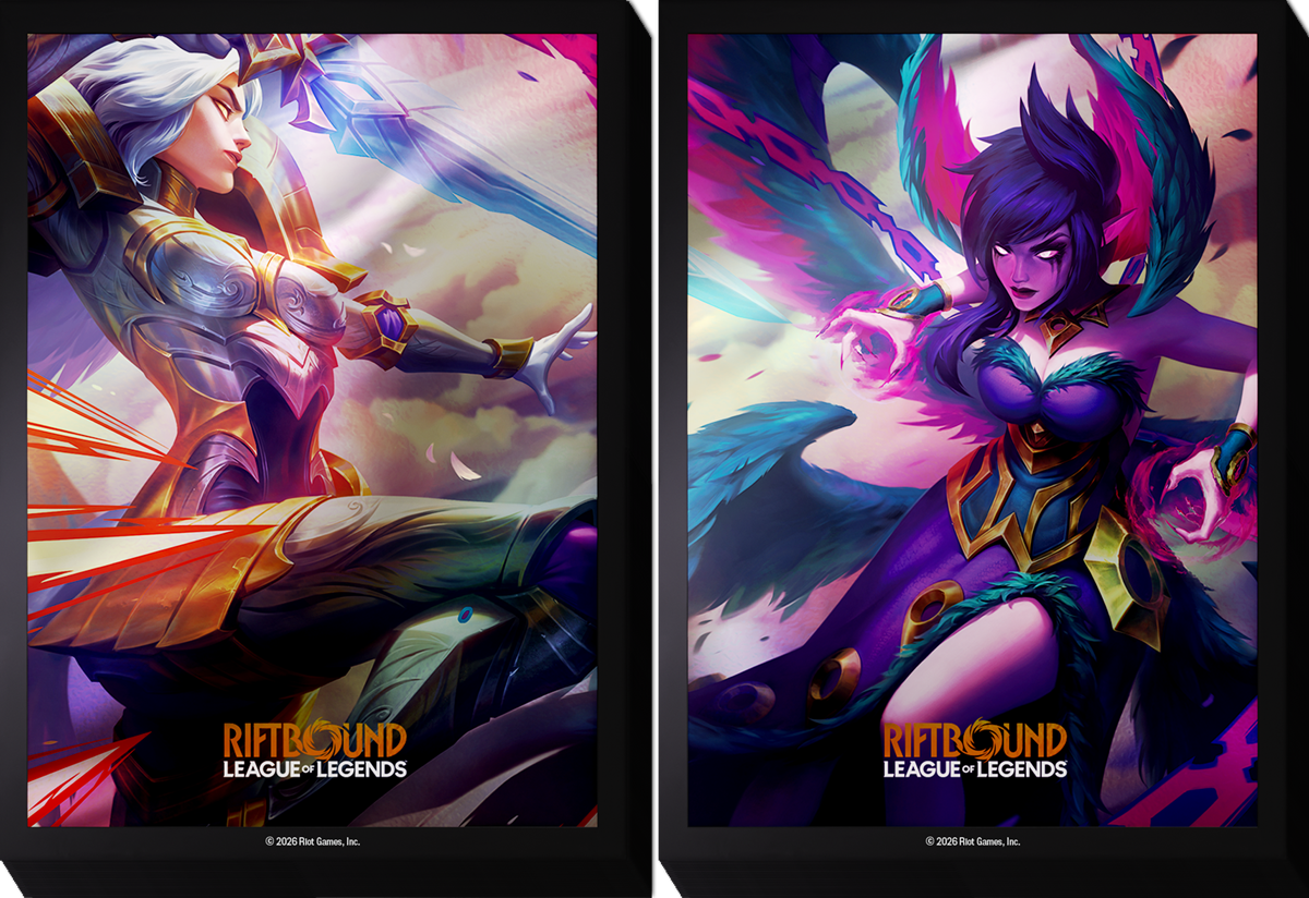 Riftbound Vendetta Art Sleeves Kayle vs Morgana pack