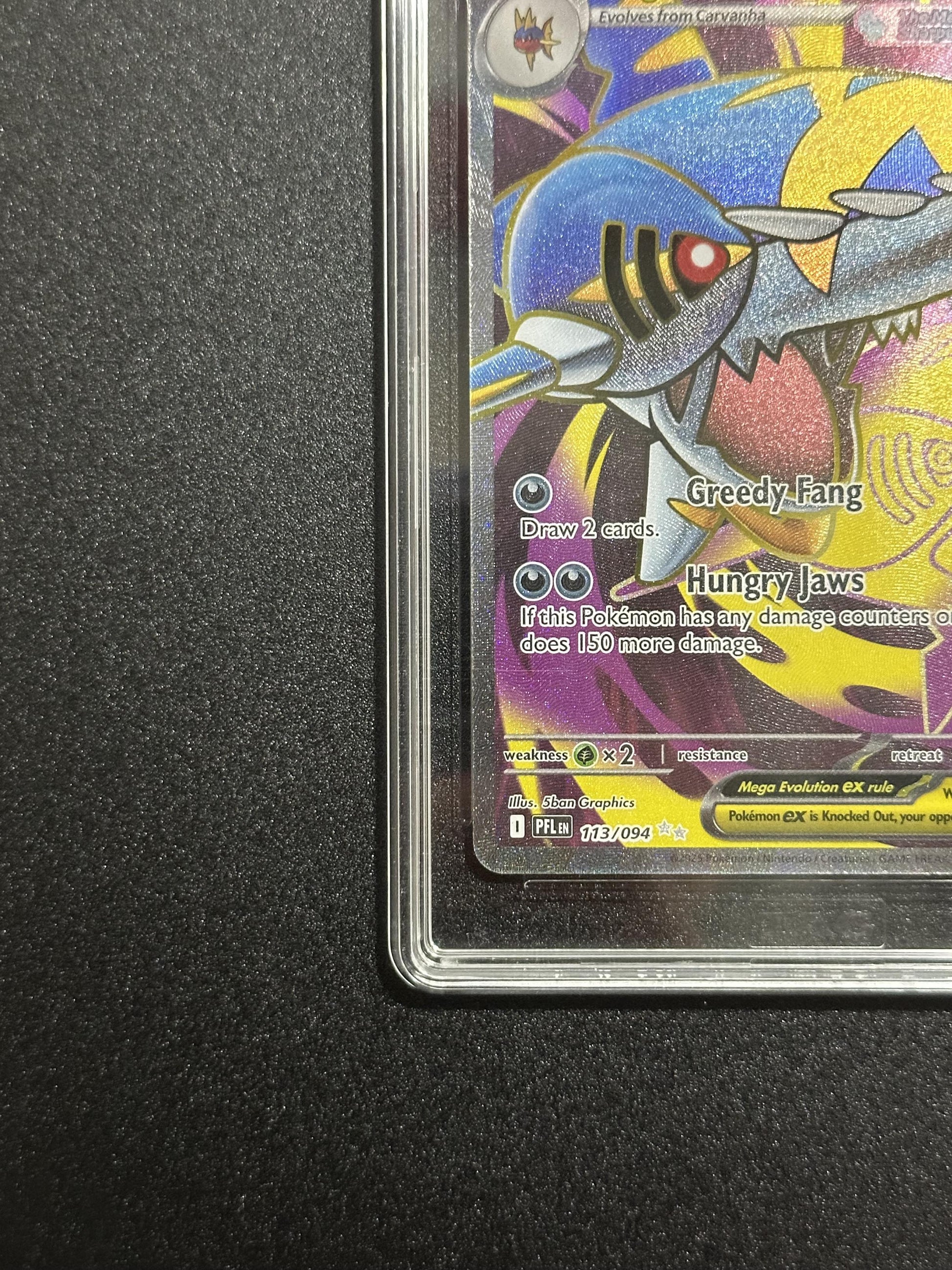 Mega Sharpedo ex 113/094 - bottom left corner