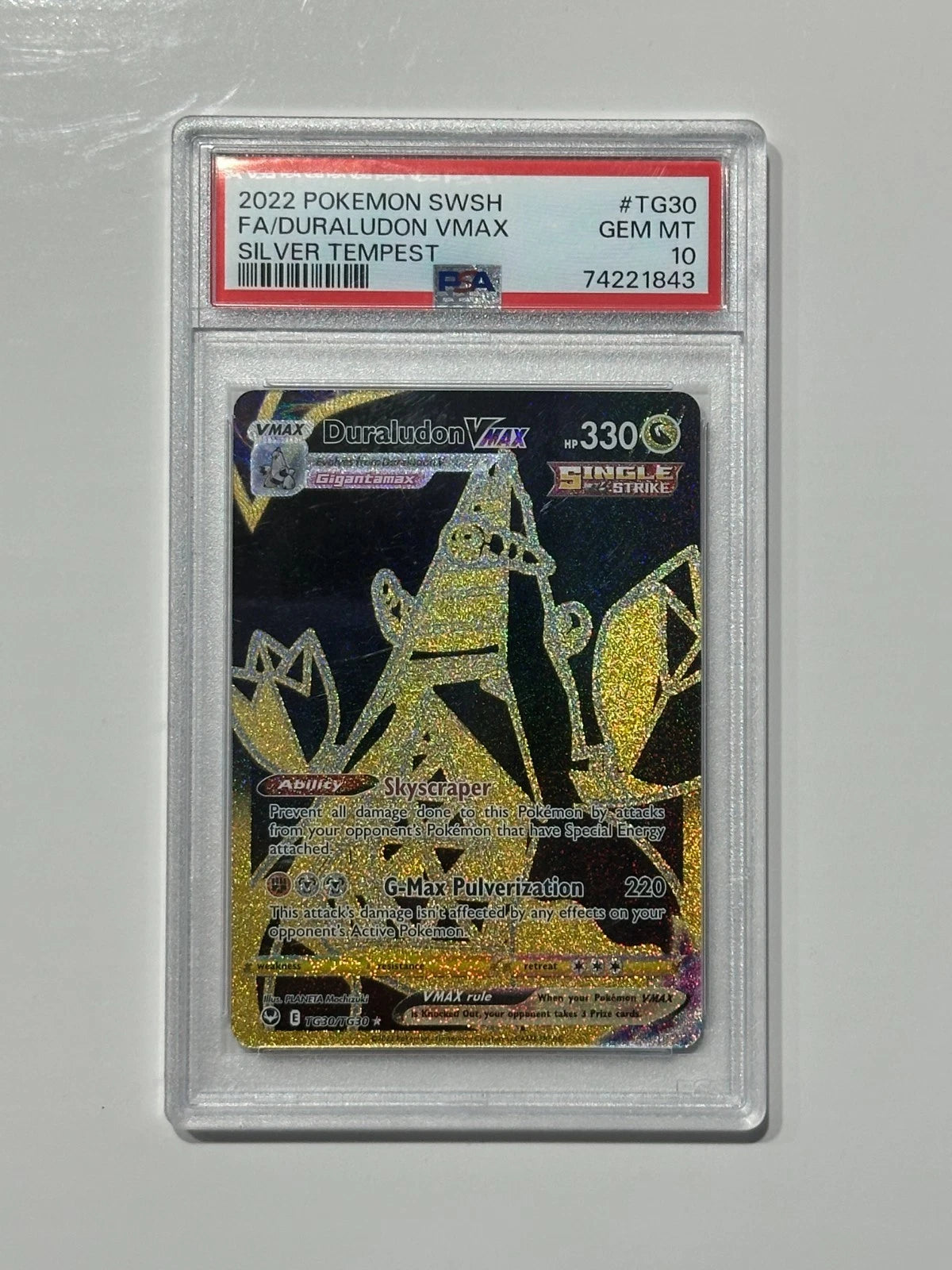 Pokemon Duraludon VMAX TG30/TG30 Full Art Trainer Gallery Silver Tempest PSA 10