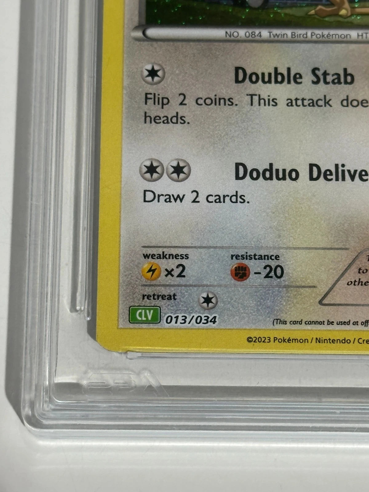 2023 Pokemon CLV Doduo Holo #013 AGS 9 Mint Slabbed