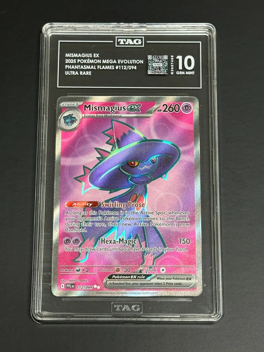 Pokemon Mismagius ex 112/094 Ultra Rare Phantasmal Flames TAG 10 Gem Mint