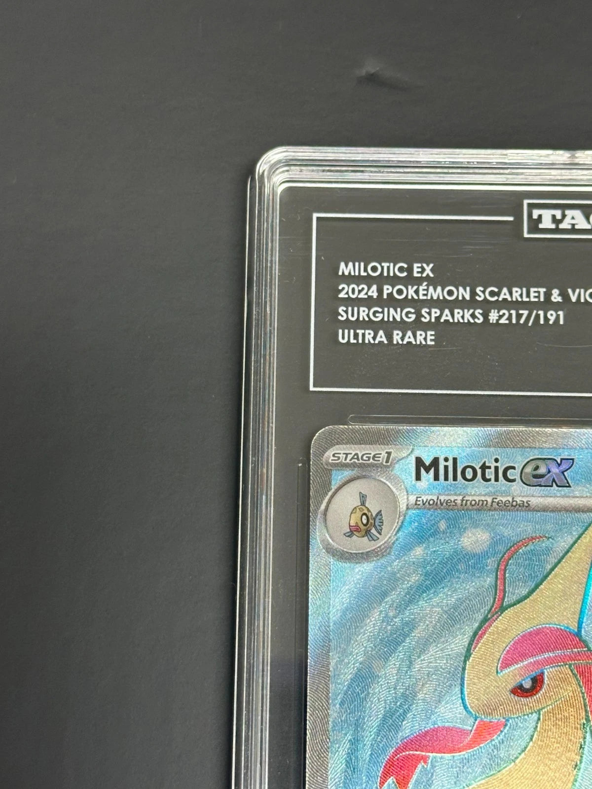 Pokemon Milotic ex 217/191 Ultra Rare Surging Sparks TAG 10 Gem Mint