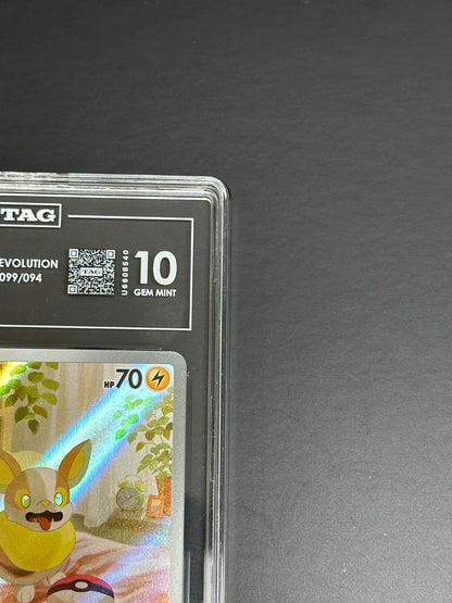 Pokemon Yamper 099/094 Illustration Rare Phantasmal Flames TAG 10 Gem Mint