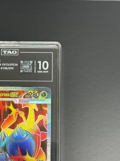 Pokemon Mega Heracross ex 108/094 Ultra Rare Phantasmal Flames TAG 10 Gem Mint