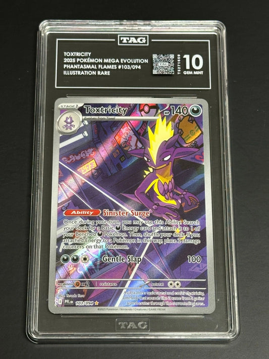 Pokemon Toxtricity 103/094 Illustration Rare Phantasmal Flames TAG 10 Gem Mint