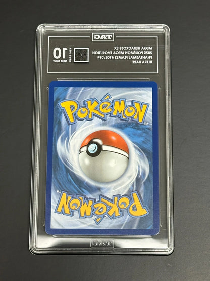 Pokemon Mega Heracross ex 108/094 Ultra Rare Phantasmal Flames TAG 10 Gem Mint