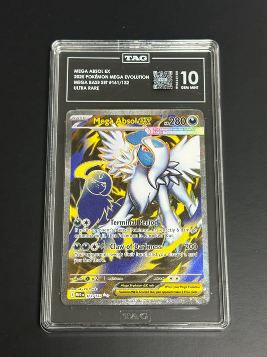 Pokemon Mega Absol ex 161/132 Ultra Rare Mega Evolution TAG 10 Gem Mint