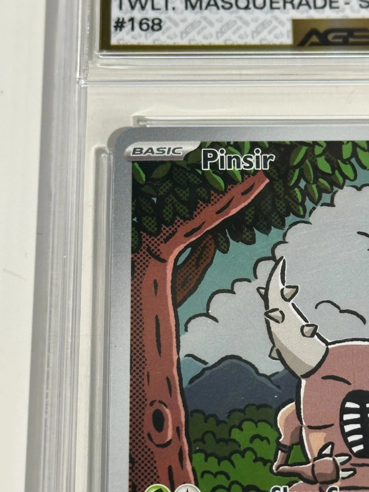 Pokemon Pinsir 168/167 Secret Rare Full Art Twilight Masquerade AGS 9.5 Mint+