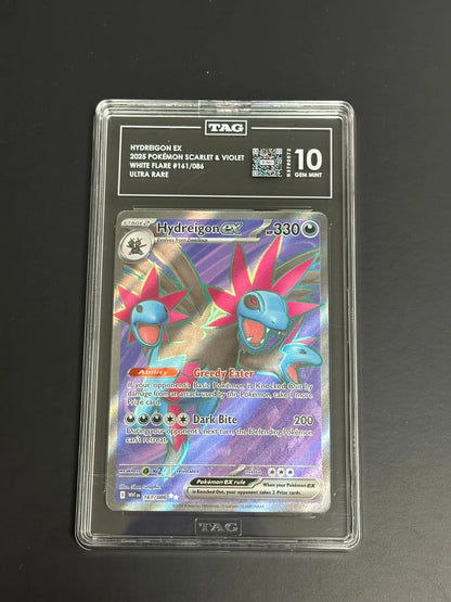 Pokemon Hydreigon ex 161/086 Ultra Rare White Flare TAG 10 Gem Mint