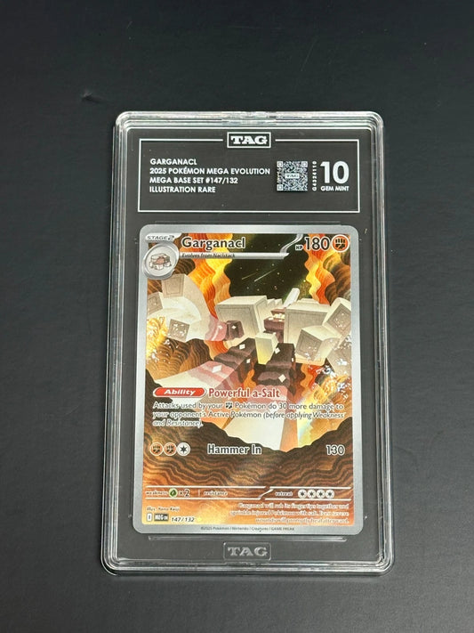 Pokemon Garganacl 147/132 Illustration Rare Mega Evolution TAG 10 Gem Mint