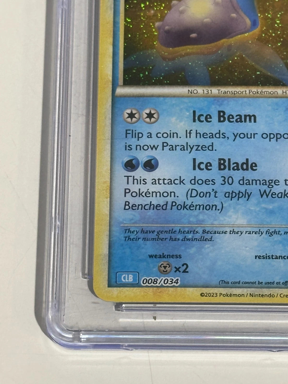 Pokemon Lapras 008/034 CGC 10 Gem Mint Holo 2023 Classic Blastoise Deck