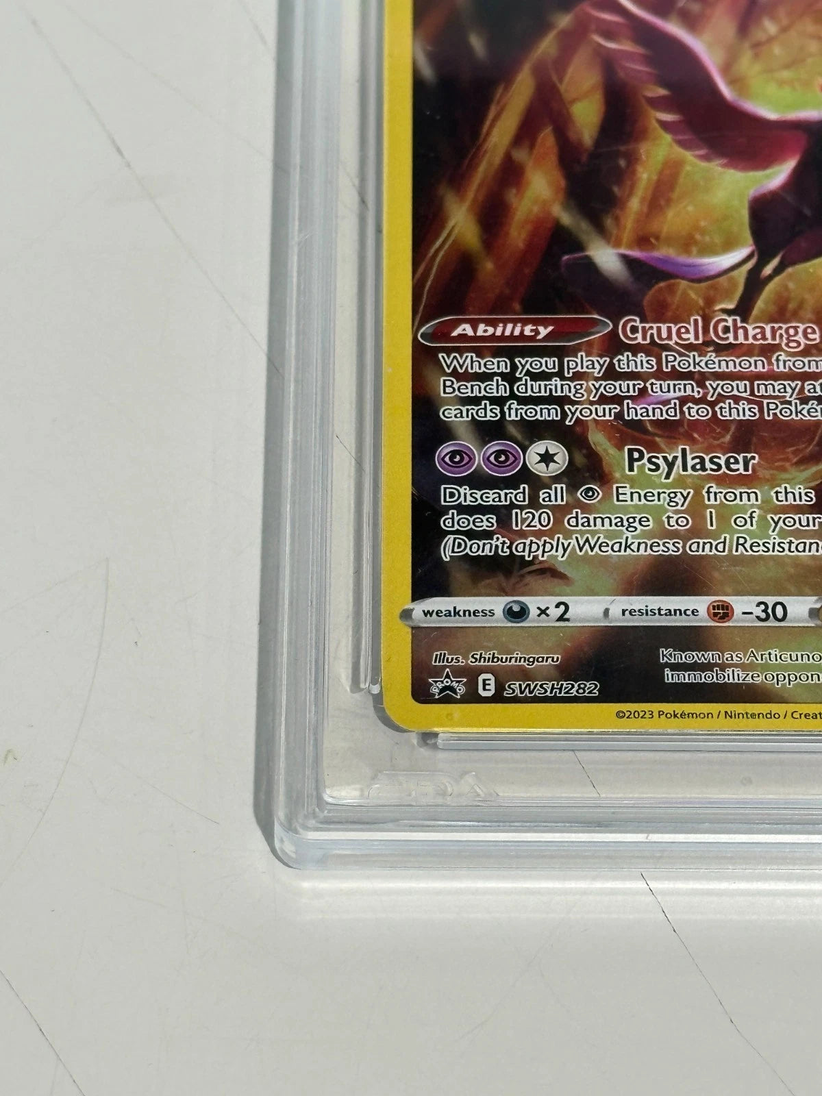 Pokemon Galarian Articuno SWSH282 Black Star Promo Full Art AGS 9.5 MINT+