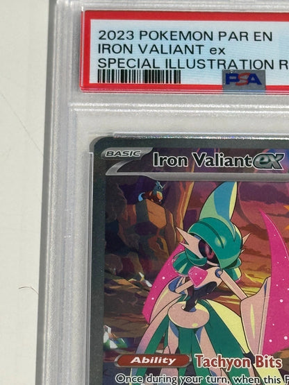 Pokemon Iron Valiant ex 249/182 SPECIAL ILLUSTRATION RARE Paradox Rift PSA 9 MIN