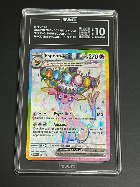 Pokemon Espeon ex 175 Black Star Promo Holo Prismatic Evolutions TAG 10 Gem Mint