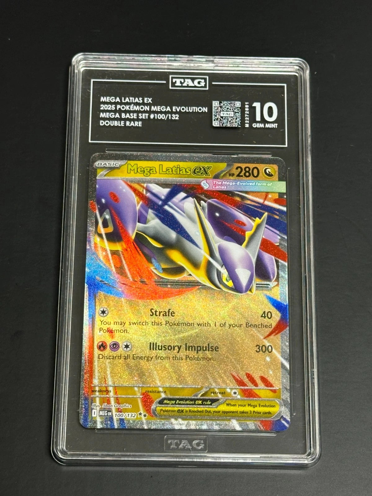 Pokemon Mega Latias ex 100/132 Double Rare Mega Evolution TAG 10 Gem Mint