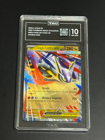 Pokemon Mega Latias ex 100/132 Double Rare Mega Evolution TAG 10 Gem Mint