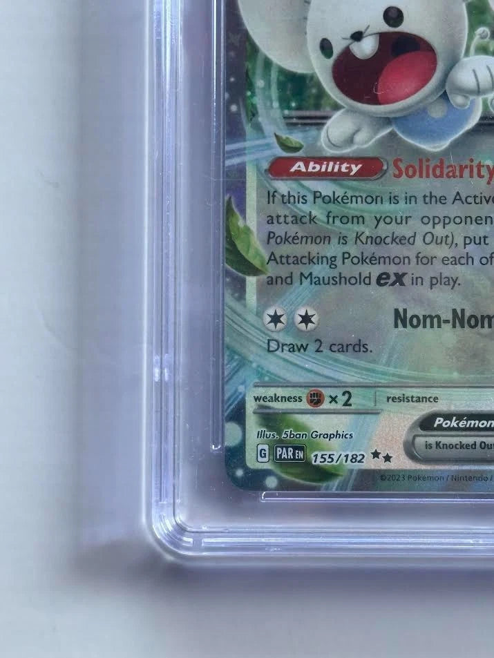 Pokemon Maushold ex 155/182 Holo Paradox Rift CGC 9.5 Mint+