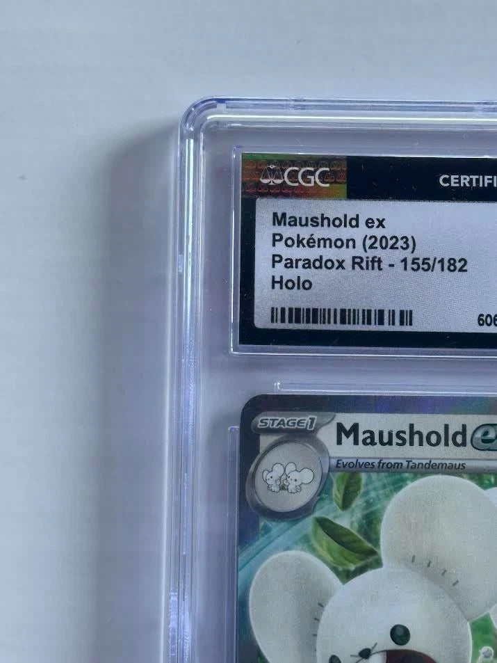 Pokemon Maushold ex 155/182 Holo Paradox Rift CGC 9.5 Mint+