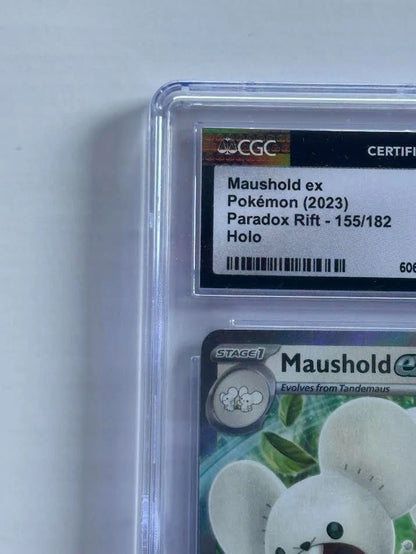 Pokemon Maushold ex 155/182 Holo Paradox Rift CGC 9.5 Mint+