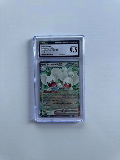 Pokemon Maushold ex 155/182 Holo Paradox Rift CGC 9.5 Mint+