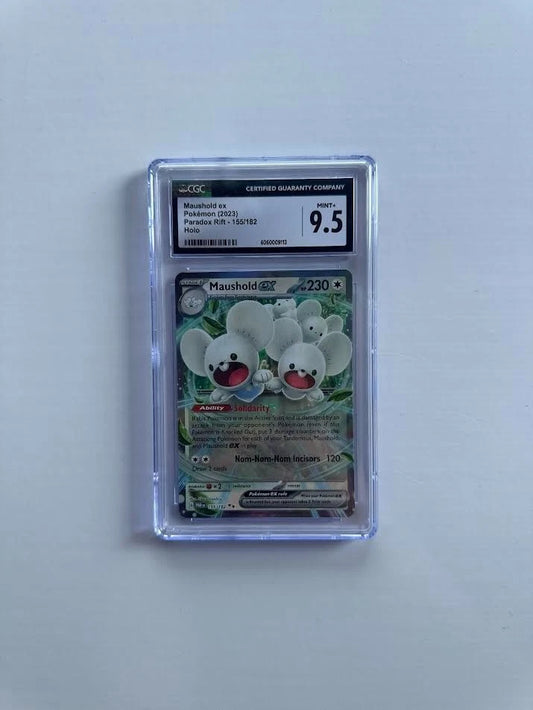 Pokemon Maushold ex 155/182 Holo Paradox Rift CGC 9.5 Mint+