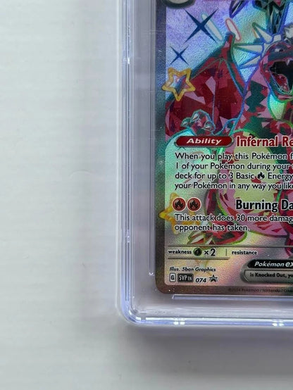 Pokemon Charizard ex 074 Black Star Promo Paldean Fates Tin CGC Pristine 10 Holo