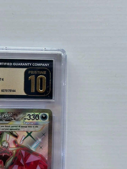 Pokemon Charizard ex 074 Black Star Promo Paldean Fates Tin CGC Pristine 10 Holo