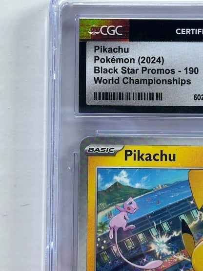 Pokemon Pikachu 190 Black Star Promo World Championships 2024 CGC 10 GEM MINT