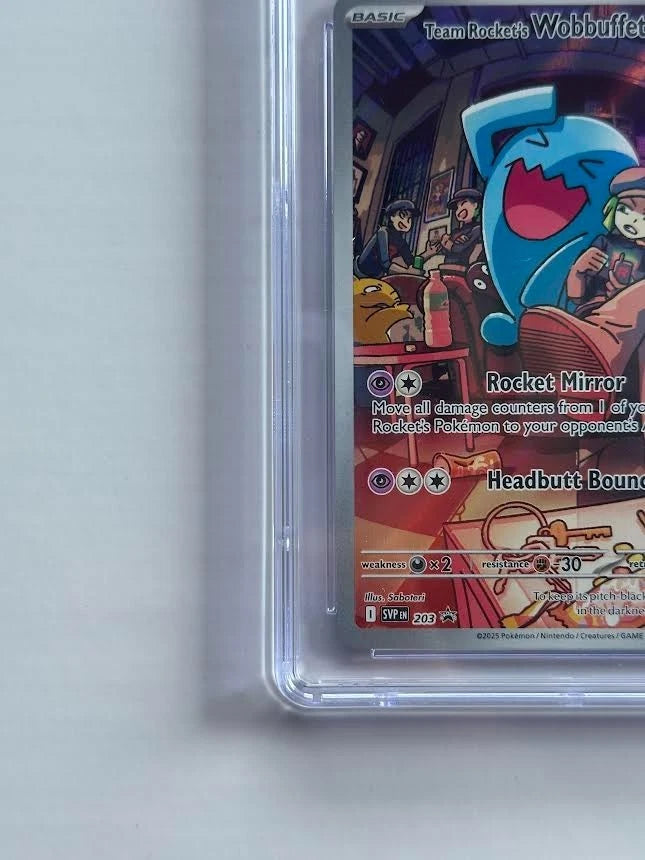 Pokemon Team Rocket’s Wobbuffet 203 Black Star Promo Destined Rivals ETB CGC 10