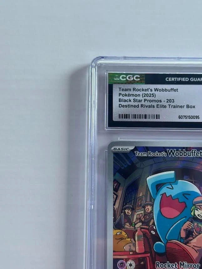 Pokemon Team Rocket’s Wobbuffet 203 Black Star Promo Destined Rivals ETB CGC 10