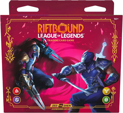 Riftbound Vendetta Zed vs Shen Showdown Deck playmats and deckboxes